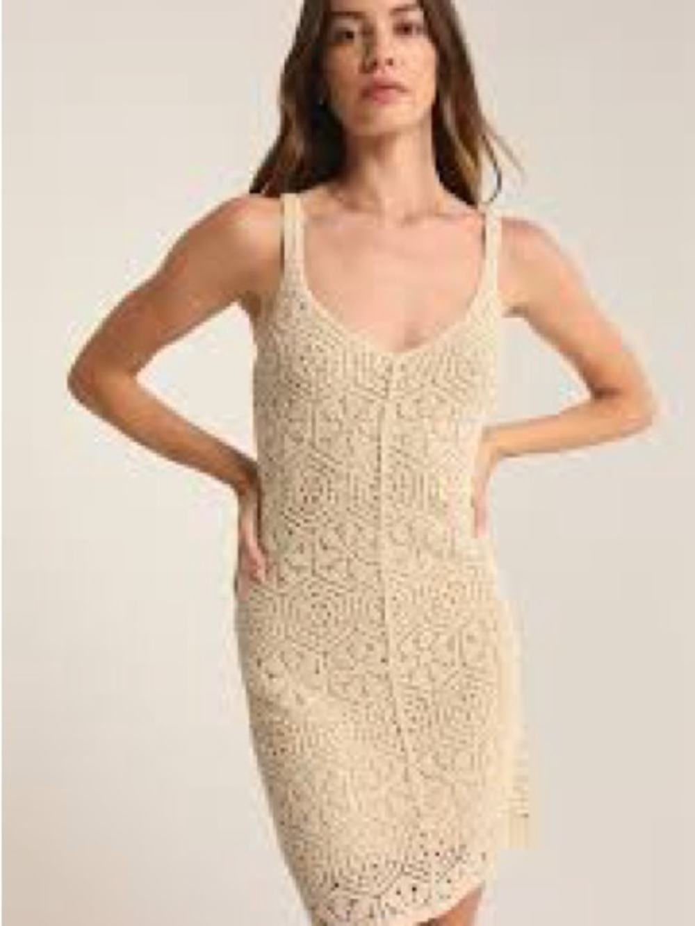 Z Supply Cream Crochet Mini Dress Natural XS